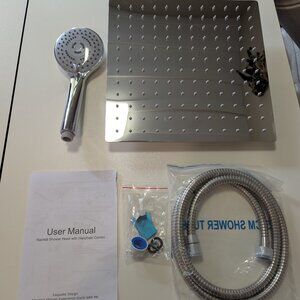Silver Rainfall Shower Head w/ Handheld Combo - Parts